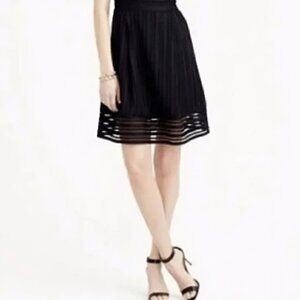 2/$30 J. Crew Striped Eyelet Skirt A-line Mini Black 6 #8659